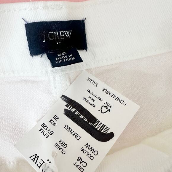 J.Crew Classic White Denim Short Womens White High Waist Minimalist US 28 NWT - Picture 7 of 9
